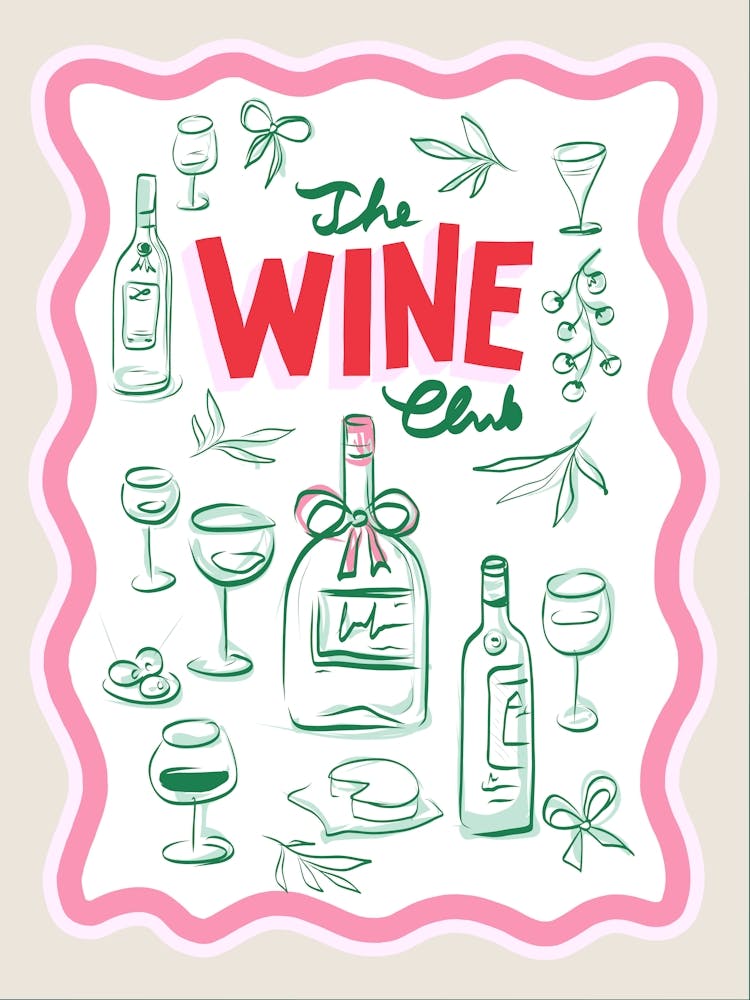 The Wine Club Summer Sketch and typography
