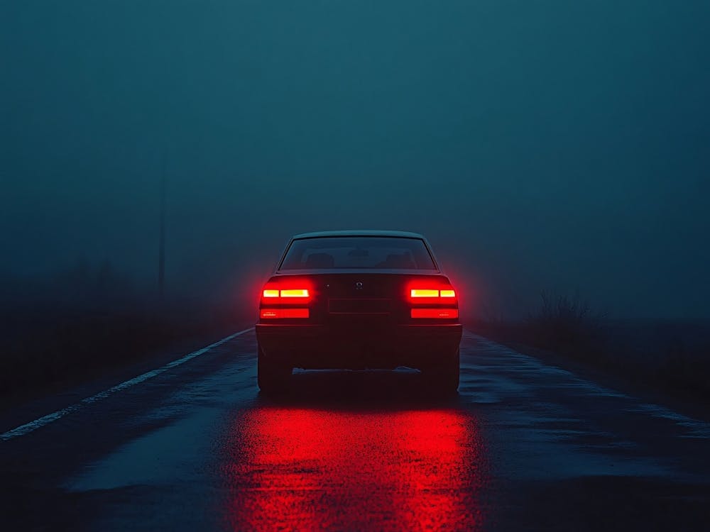 Car On The Road At Night