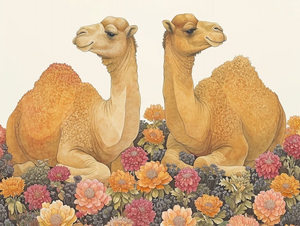 Florale Tierillustration Kamel 3