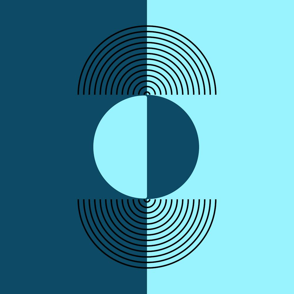 Blue Mid-Century Modern Arch