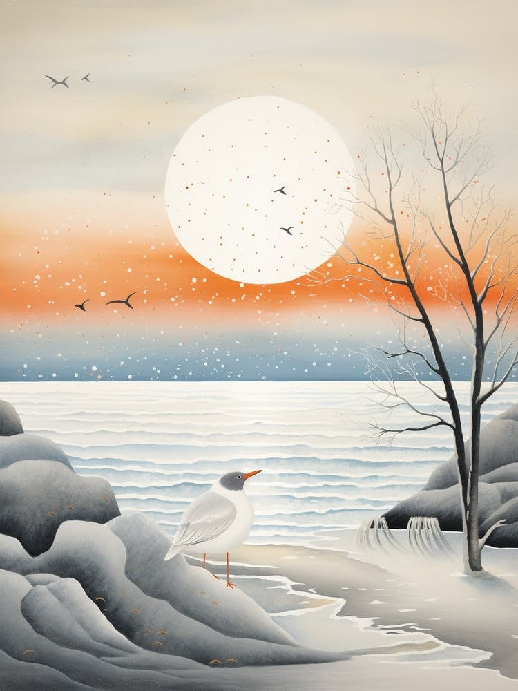 Winter Bird Painting Seagull 2