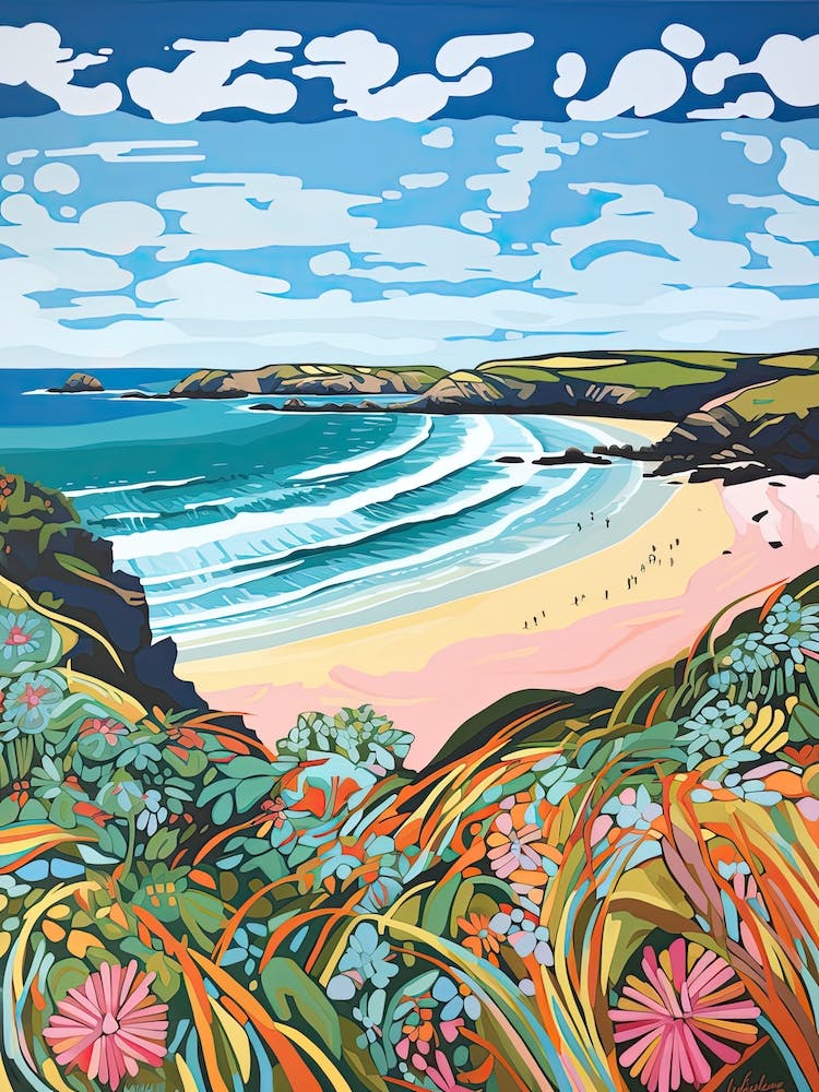 Crantock Beach, Cornwall, Matisse And Rousseau Style 3