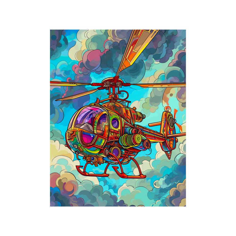 Retro Helicopter In The Sky 1