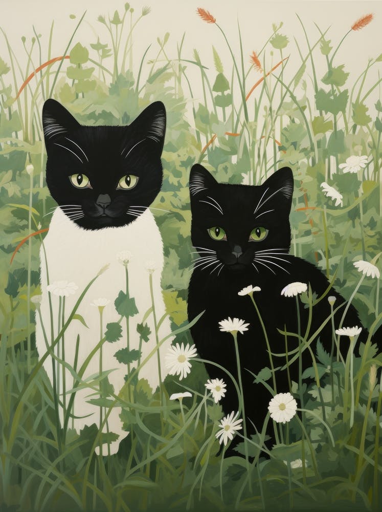 Two Cats In The Meadow 1