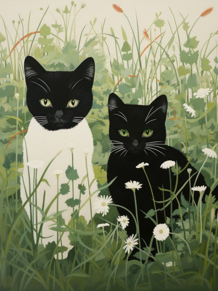Two Cats In The Meadow 1