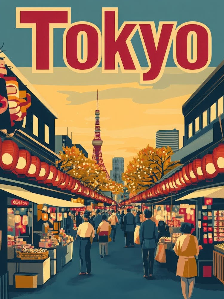 Aihrgdesign A 1970s Inspired Travel Poster For Tokyo 6