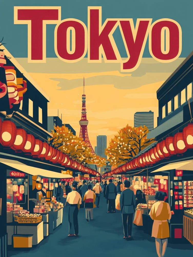 Aihrgdesign A 1970s Inspired Travel Poster For Tokyo 6