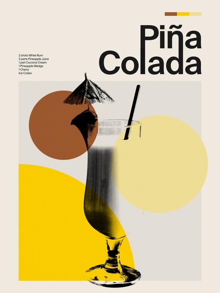 Mid Century Pina Colada Cocktail