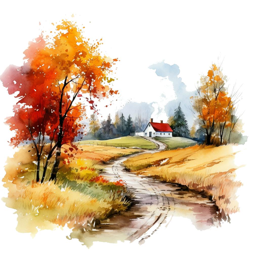 Watercolor Watercolor Of Autumn