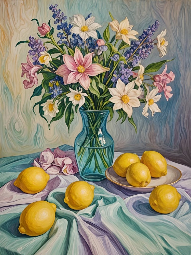 Floral Lemon Still Life