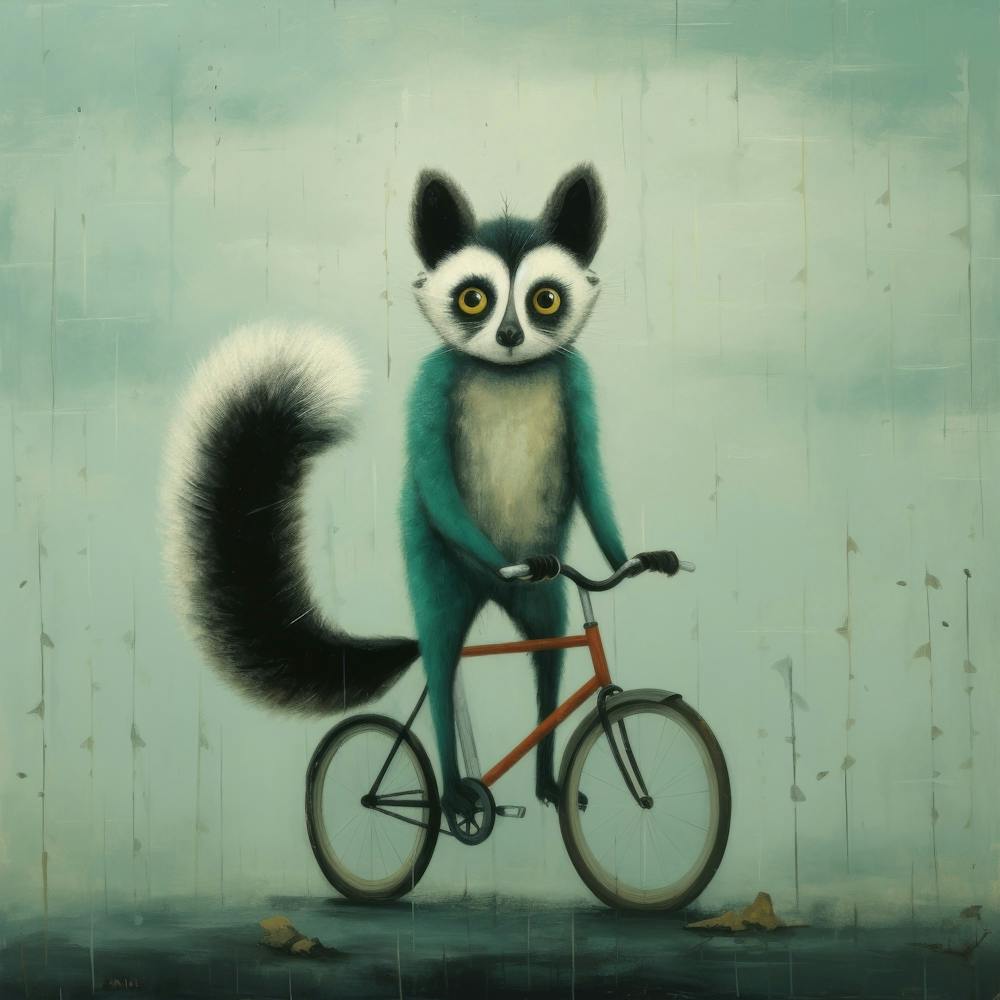 Lemur On A Bike