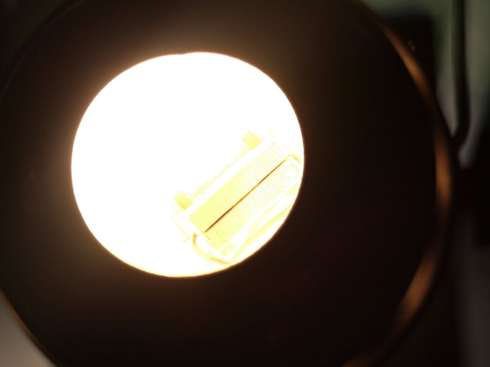 Light Illuminated From The Opening At The Back Of A Spotlight