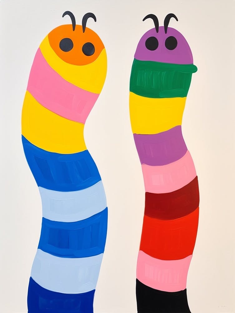 Colourful Kids Animal Art Worm 2