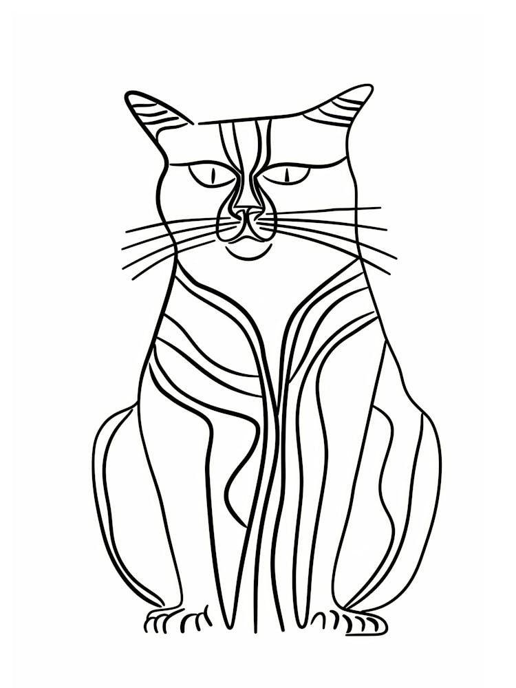 Cat Drawing animal lines art