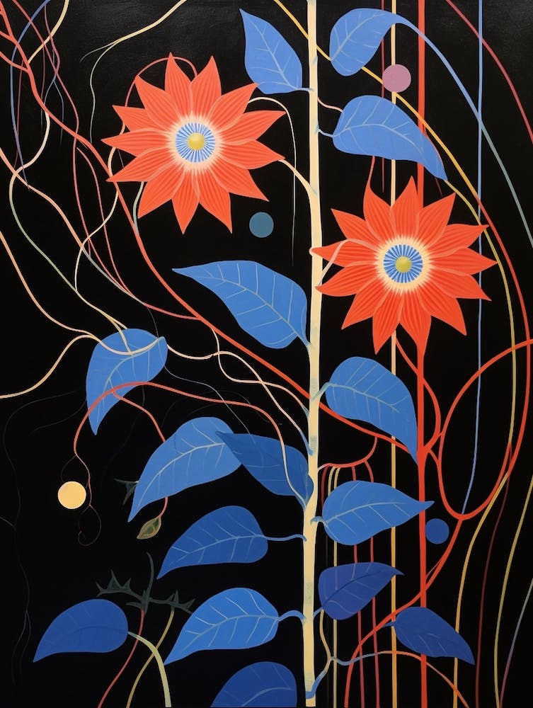 Passionflower 1 Hilma Af Klint Inspired Flower Illustration