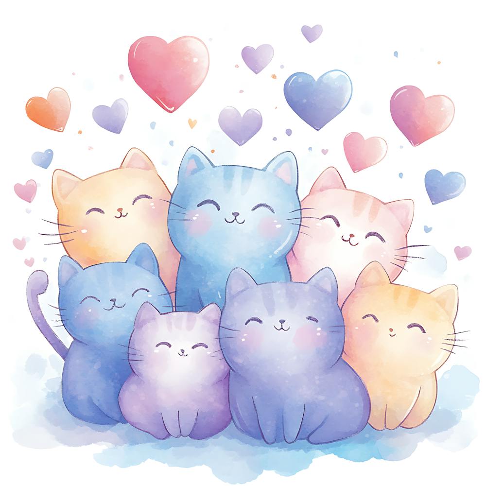 Cute Kittens Pastel Candy Hearts 11