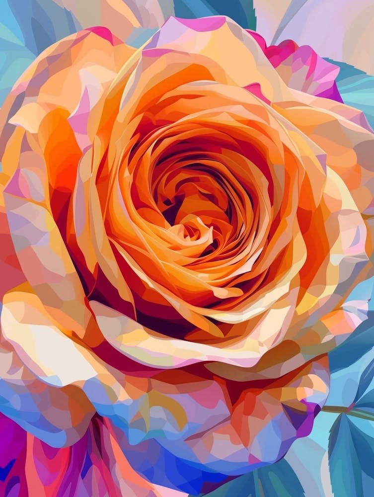 English Roses Painting Abstract Swirl 2