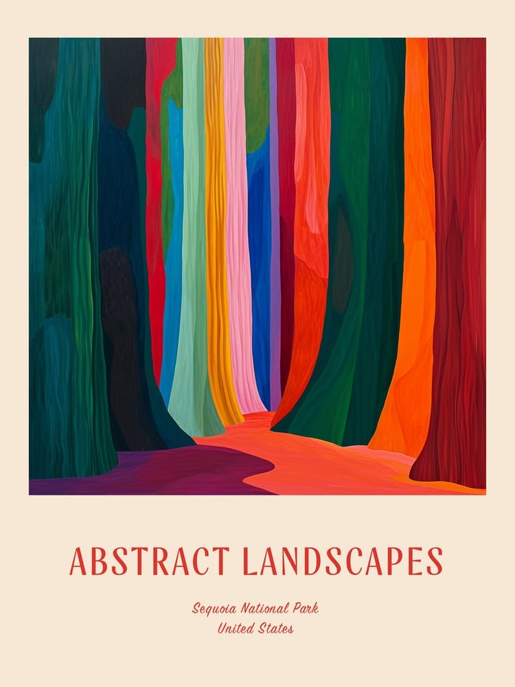 Colourful Abstract Sequoia National Park Usa 1 Poster