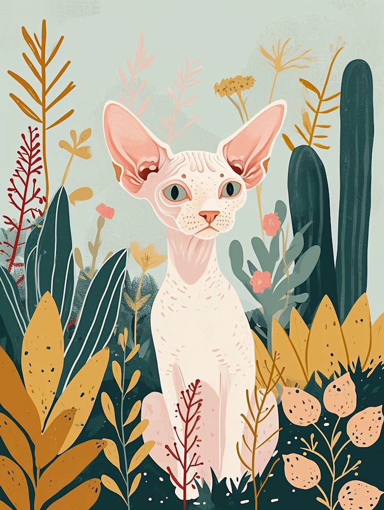 Sphynx Cat Storybook Illustration 3