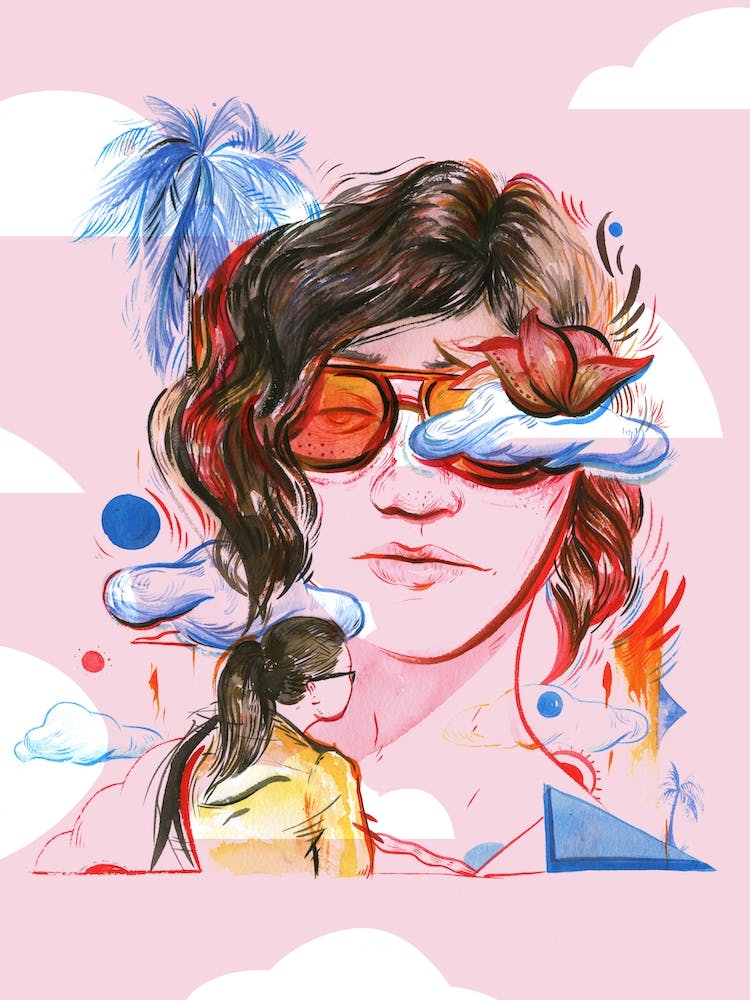 Pink Sky Summer Girl