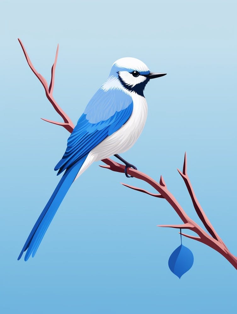 Minimaliste Geai Bleu 2 Illustration