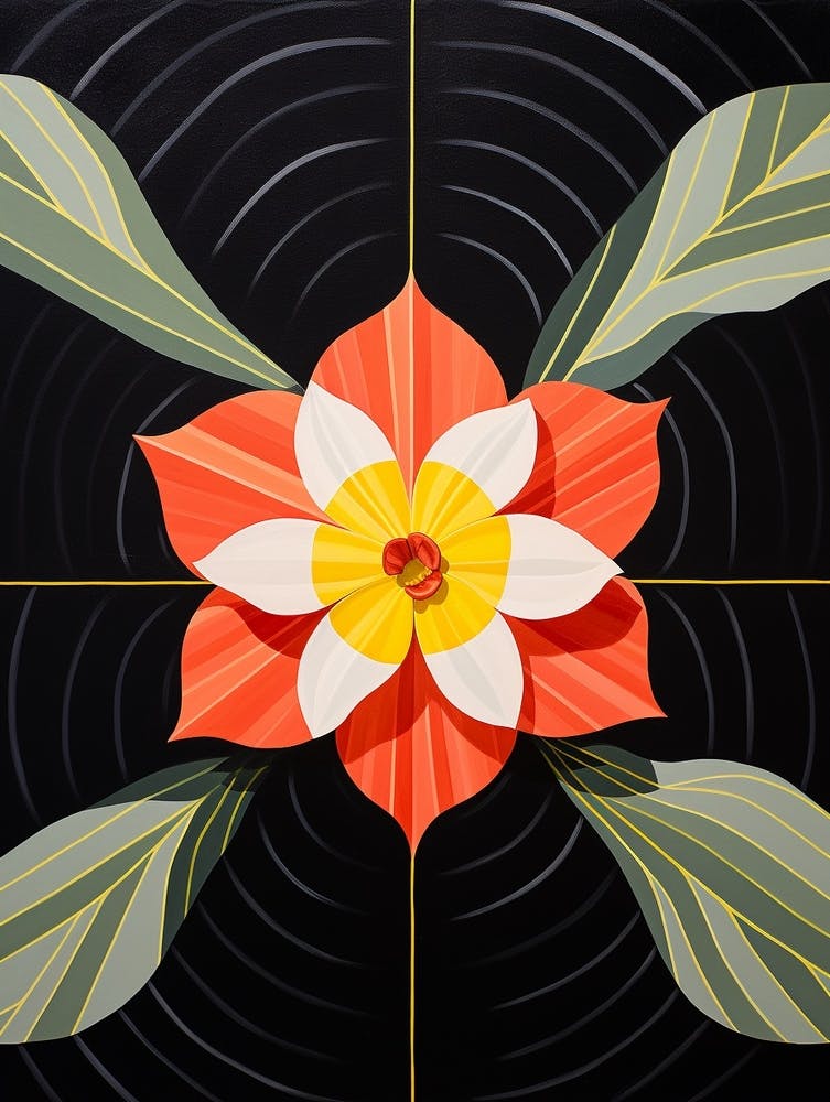 Daffodil 2 Hilma Af Klint Inspired Flower Illustration