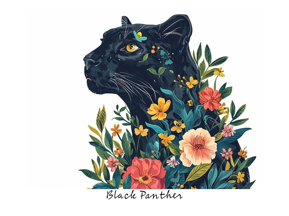 Little Floral Black Panther 1 Poster
