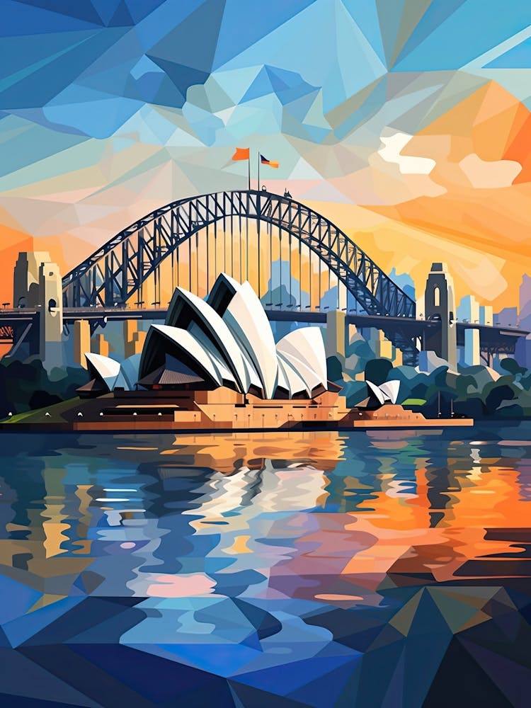 Sydney, Australia, Geometric Illustration 2