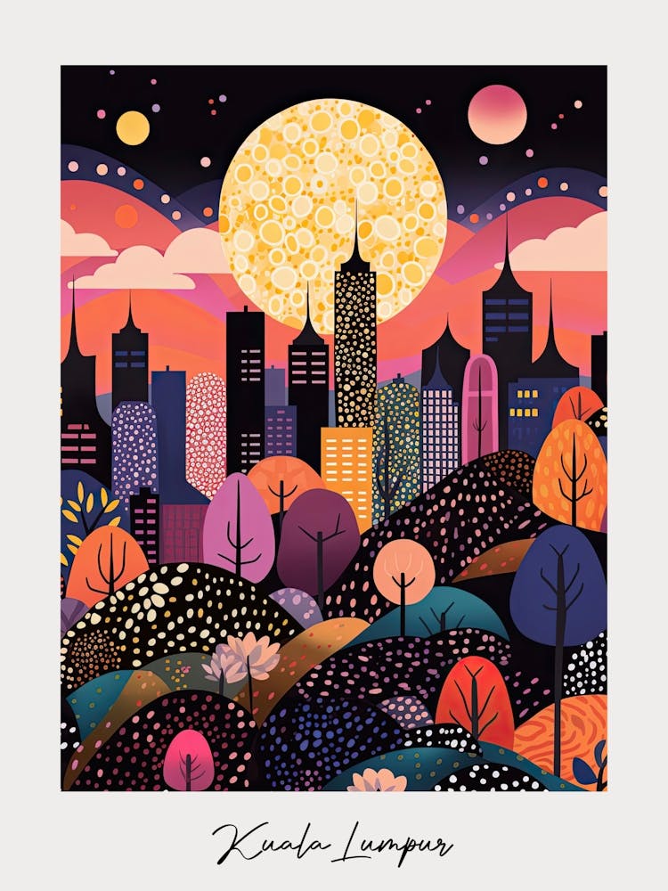 Poster Of Kuala Lumpur, Illustration In The Style Of Pop Art 3