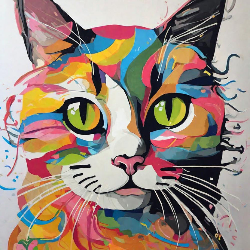 Colorful Cat Painting 3