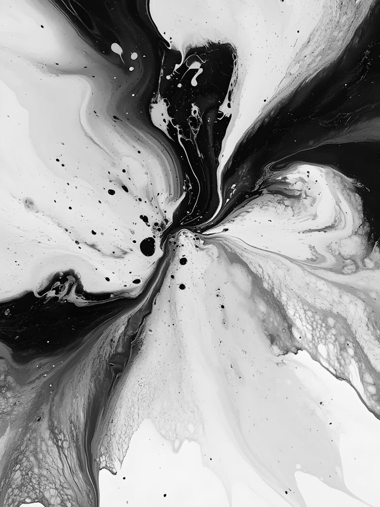 Black And White Abstract Painting 19