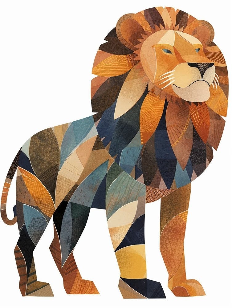 African Lion Symbolic Imagery Clipart 4