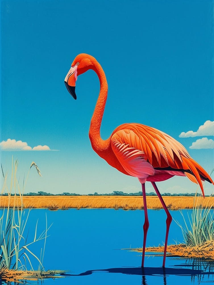 Greater Flamingo Camargue Provence France Tropical Illustration 2