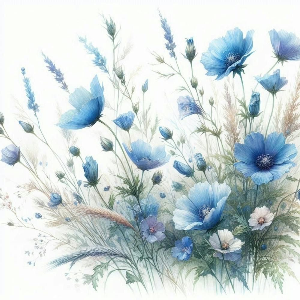 blue botanical wildflowers 7