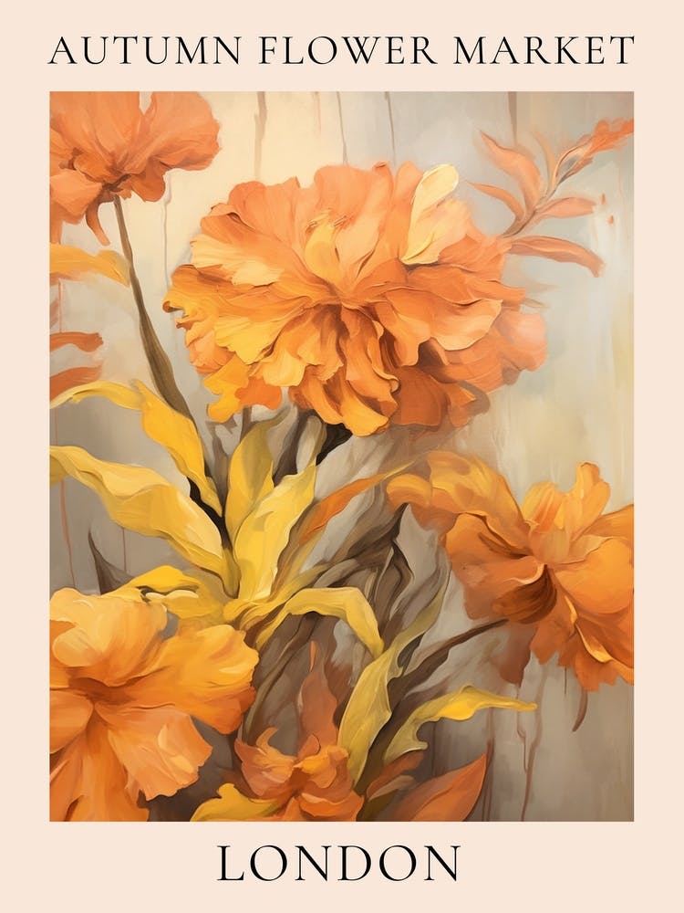 Herbstlicher Blumenmarkt-Poster London 2
