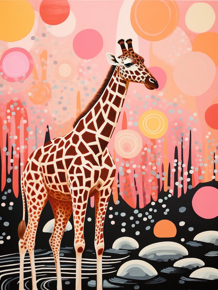 Giraffe In The River