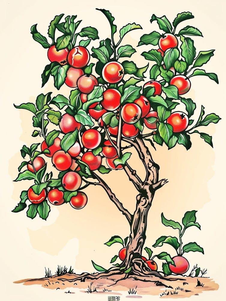 Plum Tree Storybook Illustration 2