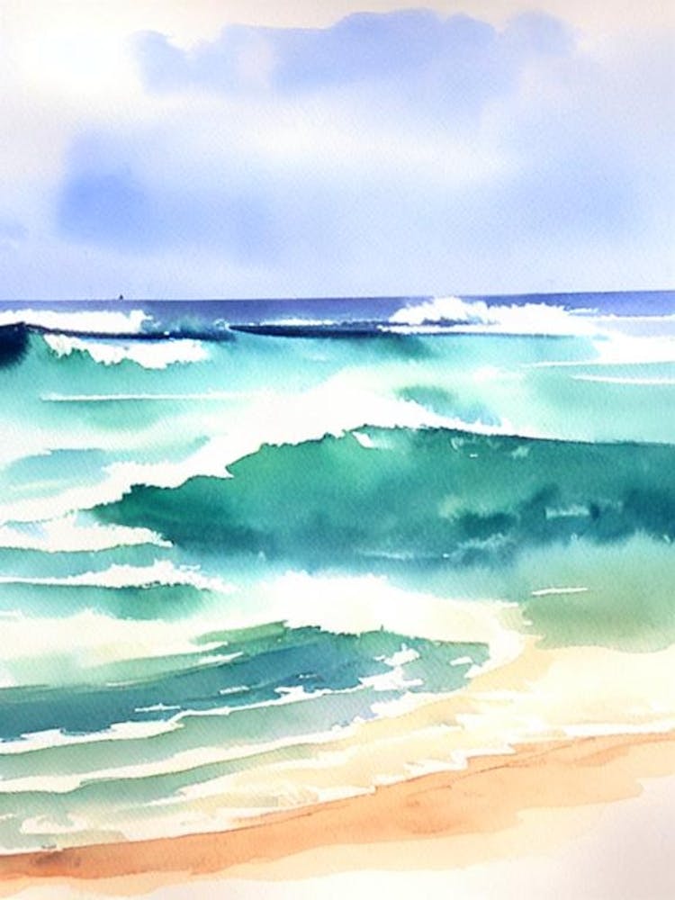 Maroubra Beach, Australia Watercolour