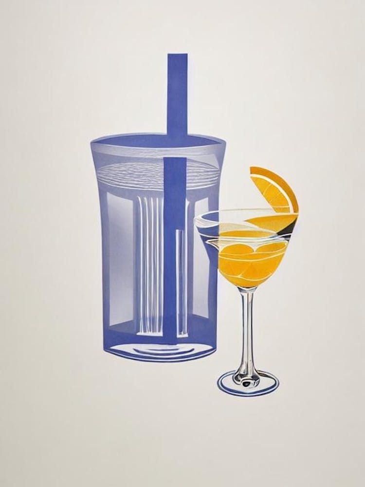 Daiquiri Picasso Strichzeichnung Cocktail-Poster