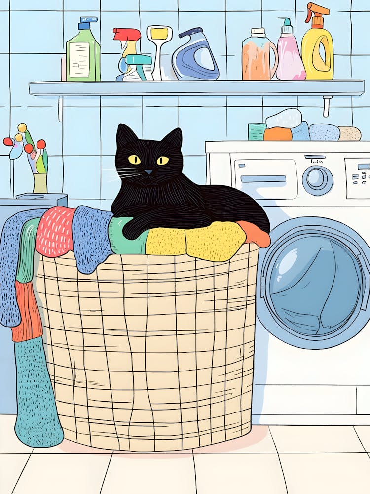 Cat In A Basket