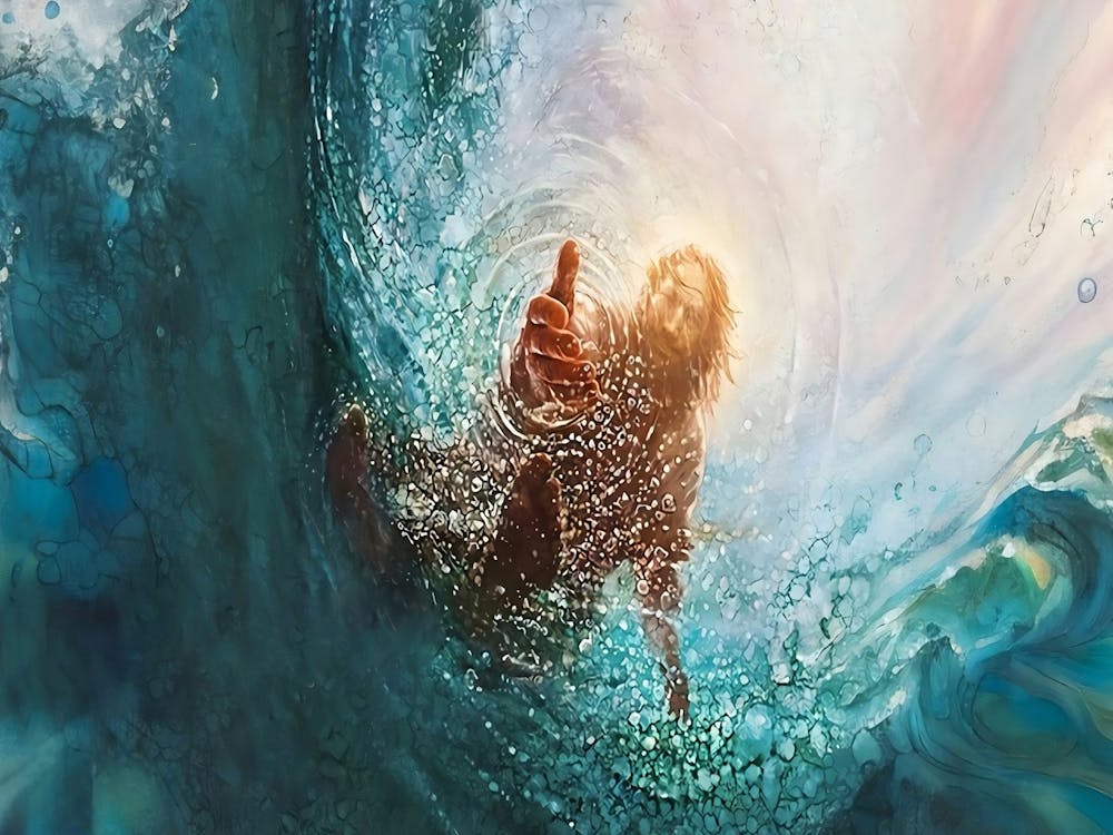 Hand Of God (Horizontal), Modern Christian Art, Christian Bible Art, Digital Jesus Painting, Christ Digital Art, Real Jesus Wall Art Canvas