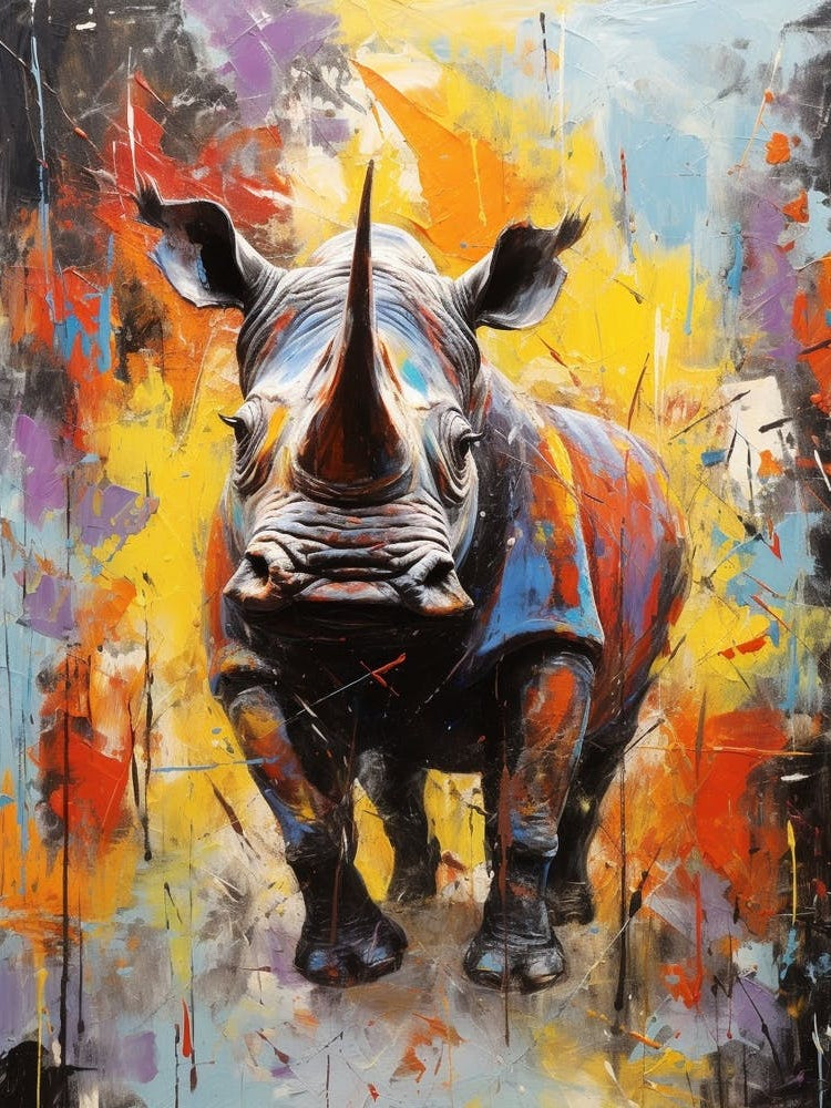 Rhinoceros Abstract Expressionism 1