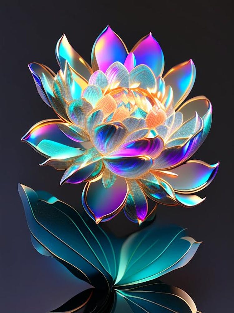 Lotus Flower Bouquet Holographic 7