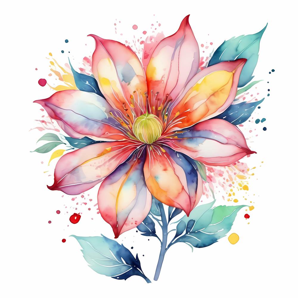 Pink Watercolor Flower