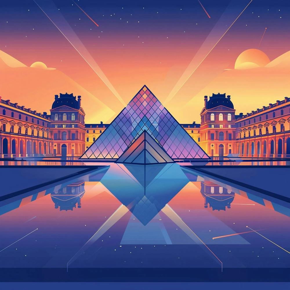 Coucher de soleil au Louvre