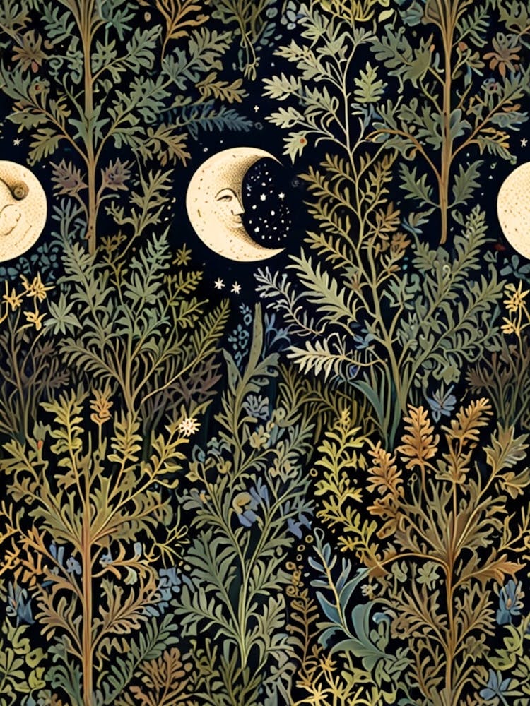 William Morris Moon And Trees 4