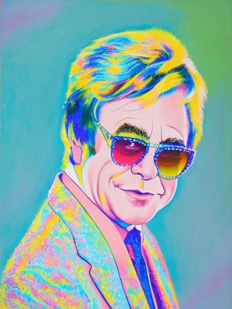 Elton John Colourful Illustration