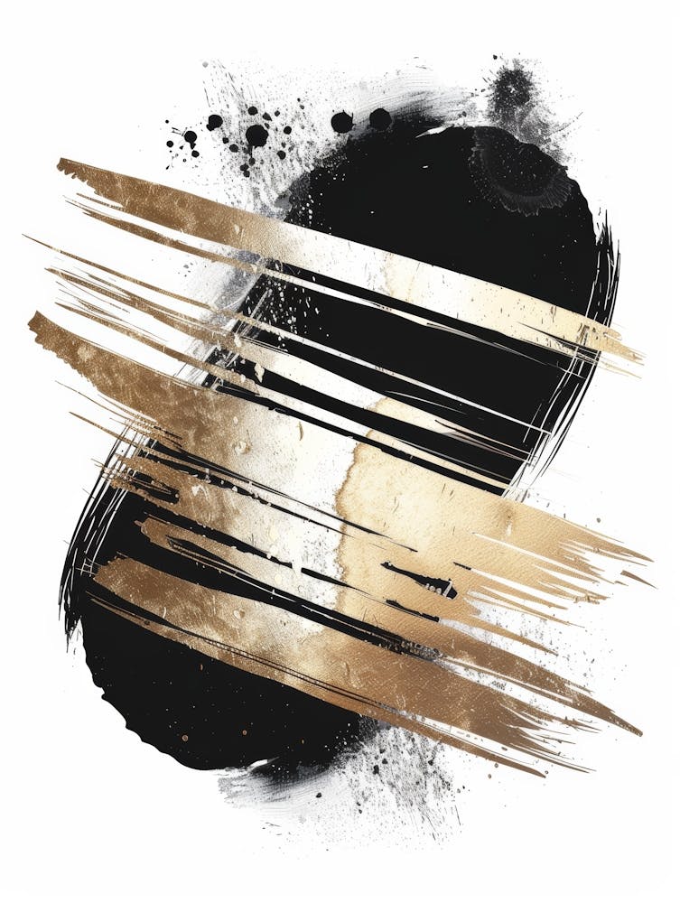 Abstract Black And Gold Painting 76
