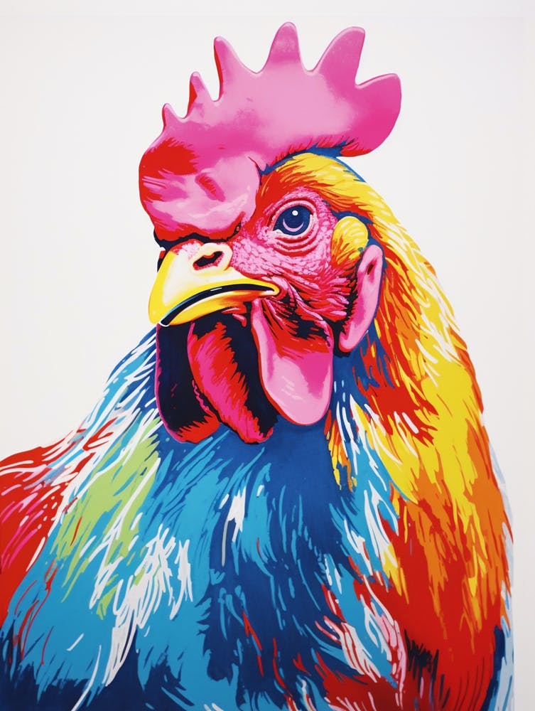 Andy Warhol Style Bird Rooster 1