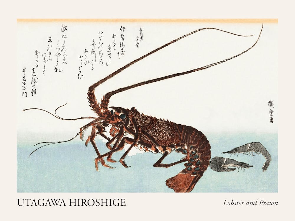 Lobster And Prawn, Utagawa Hiroshige Poster
